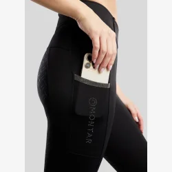 Montar Ridetights "Gaia Hybrid Pull On with Gunmetal Caviar Tape" Fullgrip Black