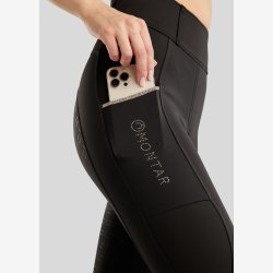 Montar Ridetights "Lila Champagne Crystal Tape JUNIOR" Fullgrip Black