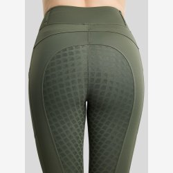 Montar Ridetights " Pull On Pintucks and Golden Quartz Crystal " Fullgrip Forest Green