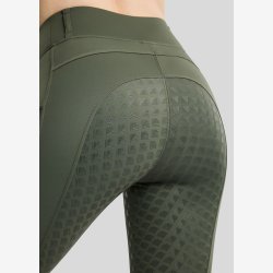 Montar Ridetights " Pull On Pintucks and Golden Quartz Crystal " Fullgrip Forest Green