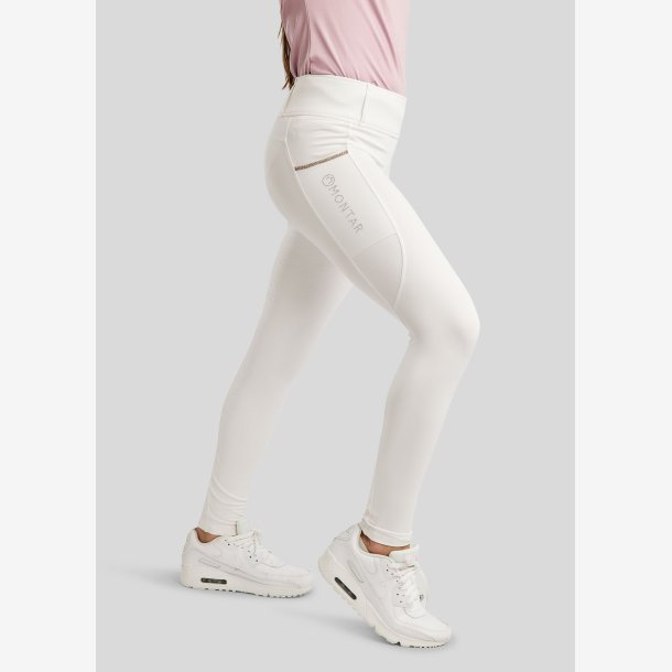 Montar Ridetights "Lila Champagne Crystal Tape JUNIOR" Fullgrip White