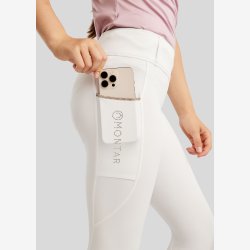 Montar Ridetights "Lila Champagne Crystal Tape JUNIOR" Fullgrip White