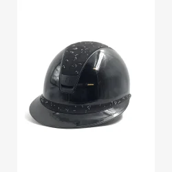 Samshield Ridehjelm Miss Shield 2,0 Glossy "Crystal Leaf Top-Band  Mat Black Trim-Blaizon" 