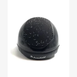 Samshield Ridehjelm Miss Shield 2,0 Glossy "Crystal Leaf Top-Band  Mat Black Trim-Blaizon" 