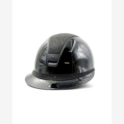 Samshield Ridehjelm Miss Shield 2,0 Glossy "Crystal Fabric Top, Band og Blazon Matt Black" Black