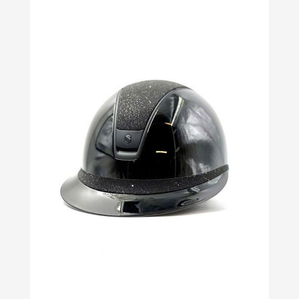 Samshield Ridehjelm Miss Shield 2,0 Glossy "Crystal Fabric Top, Band og Blazon Matt Black" Black