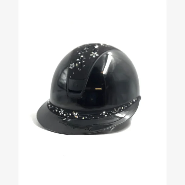 Samshield Ridehjelm Miss Shield 2,0 Glossy "Flower Swarovski Jewelry Matt Black Blazon/trim" Black