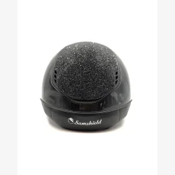 Samshield Ridehjelm Miss Shield 2,0 Glossy "Ultra Fine Rocks Top, Band og Blazon Matt Black" Black