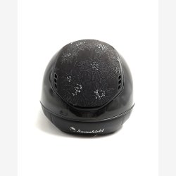 Samshield Ridehjelm Miss Shield 2,0 Glossy "Spring Flower Top-Band  Mat Black Trim-Blaizon" 