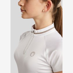 Montar St�vnebluse "Lila JUNIOR Competition with Champagne Crystal Tape" White