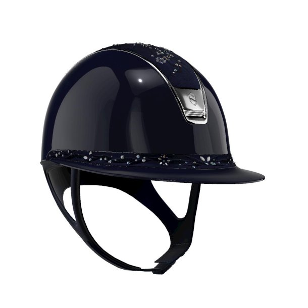 Samshield Ridehjelm Miss Shield 2,0 Glossy "Flower Swarovski Jewelry Chrome Blazon/trim" Navy