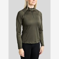 Montar Tr�ningsbluse " Polo L/S Pintucks and Golden Quartz Crystal " Forest Green