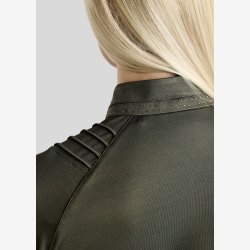 Montar Tr�ningsbluse " Polo L/S Pintucks and Golden Quartz Crystal " Forest Green