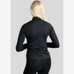 Montar Tr�ningsbluse " Polo L/S Pintucks and Golden Quartz Crystal " Black