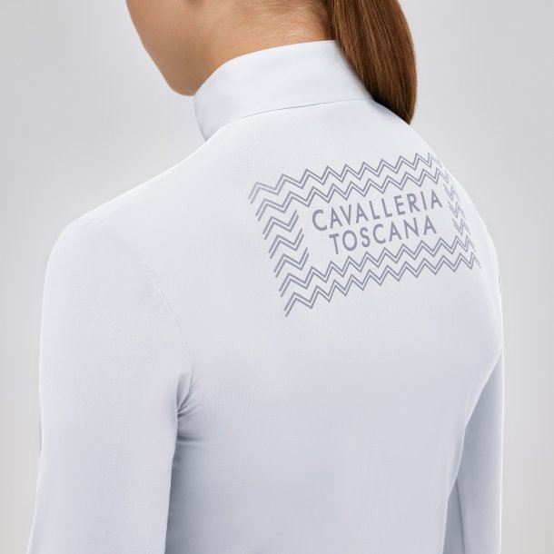 Cavalleria Toscana Stvnebluse JR "CT Jersey L/S Zip Competition" White