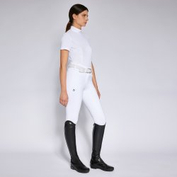 Cavalleria Toscana Stvnebluse "CT Jersey S/S with Perforated Inserts" White