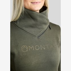 Montar Sweatshirt "Naja High Collar Golden Quartz Crystal " Forest Green