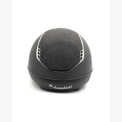 Samshield Ridehjelm Miss Shield 2,0 Matt "Crystal Fabric Top, Band og Blazon Black Chrome" Black