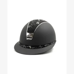 Samshield Ridehjelm Miss Shield 2,0 Matt "Flower Swarovski Jewelry Black Chrome Blazon/trim" Black