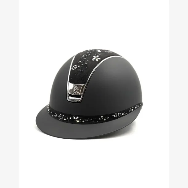 Samshield Ridehjelm Miss Shield 2,0 Matt "Flower Swarovski Jewelry Black Chrome Blazon/trim" Black