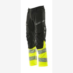 Mascot Bukser m. knlomme STRETCH Letvgt Hi-Vis Gul/sort