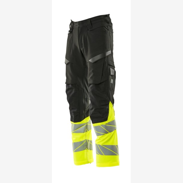 Mascot Bukser m. knlomme STRETCH Letvgt Hi-Vis Gul/sort