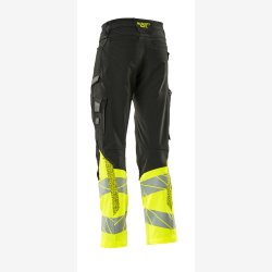 Mascot Bukser m. knlomme STRETCH Letvgt Hi-Vis Gul/sort